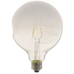 XANLITE - Ampoule LED Globe (G125) Irrégulière Au Verre Lacté, Culot E27, 6W Cons. (48W Eq.), 600 Lumens, Lumière Blanc Chaud - RFDE400B125IRB