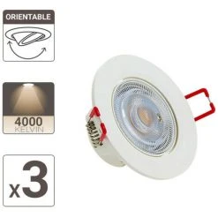 XANLITE - Lot De 3 Spots Encastrable LED Intégrés - Orientable - Cons. 4.5W (eq. 50W) - 345 Lumens - Blanc Neutre - PACK3SEL345CW -XANLITE Soldes 18355812 4