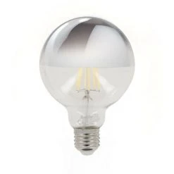 XANLITE - Ampoule LED G95 Silver, Culot E27, 8W Cons. (60W Eq.), 350 Lumens, Lumière Blanc Chaud - RFDE850B95TS