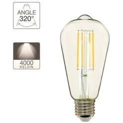 XANLITE - Ampoule à Filament LED Edison, Culot E27, 8W Cons. (75W Eq.), 1055 Lumens, Lumière Blanc Neutre - RFE1055STCW -XANLITE Soldes 18355850 5