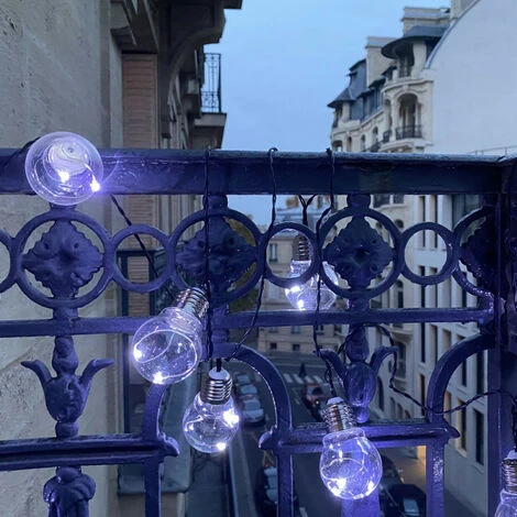 XANLITE - Guirlande LED Blanc Froid, X10 Ampoules, 5m Extensible, Transfo Inclus - GRL5PCWT 2 XANLITE - Guirlande LED Blanc Froid, X10 Ampoules, 5m Extensible, Transfo Inclus - GRL5PCWT – Image 2