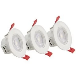 XANLITE - Lot De 3 Spots Encastrable LED Intégrés - Orientable - Cons. 4.5W (eq. 50W) - 345 Lumens - Blanc Chaud - PACK3SEL345