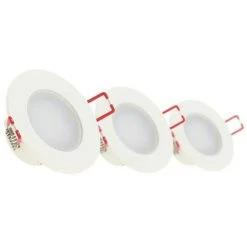 Xanlite - Lot De 3 Spots Encastrable LED Intégrés - IP 65 Pour Salle De Bain - Cons. 5W (eq. 50W) - 345 Lumens - Blanc Neutre - PACK3SEL345CWIP