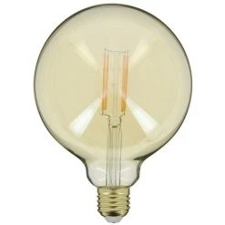 Xanlite - Ampoule LED Globe (G125) / Vintage Au Verre Ambré, Culot E27, 3,8W Cons. (30W Eq.), 350 Lumens, Lumière Blanc Chaud - RFDE400B125A