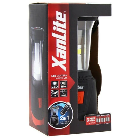 XANLITE - Lanterne Portative LED + Mini Lampe Torche Intégrée, 380 Lumens, Piles Incluses - LT300L 5 XANLITE - Lanterne Portative LED + Mini Lampe Torche Intégrée, 380 Lumens, Piles Incluses - LT300L – Image 5