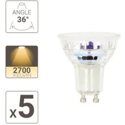 XANLITE - Pack De 5 Spots LED, Culot GU10, 4,8W Cons. (50W Eq.), 345 Lumens, Lumière Blanc Chaud - PACK5RCXG50S -XANLITE Soldes 18355976 3