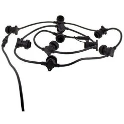 XANLITE - Guirlande Guinguette LED Noire, Compatible Ampoules E27, 5m Extensible - GRL5230VB