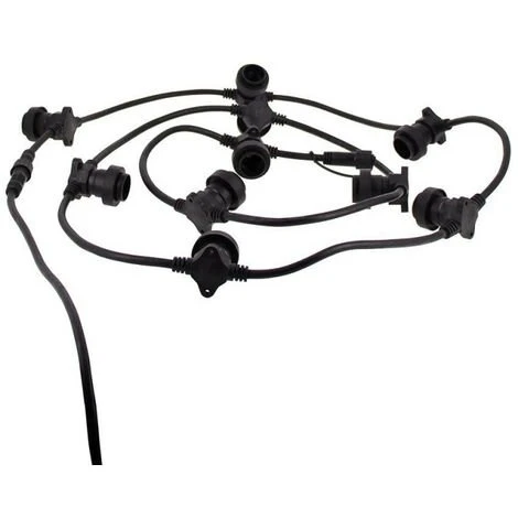 XANLITE - Guirlande Guinguette LED Noire, Compatible Ampoules E27, 5m Extensible - GRL5230VB 1 XANLITE - Guirlande Guinguette LED Noire, Compatible Ampoules E27, 5m Extensible - GRL5230VB