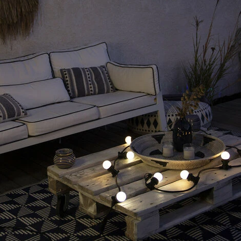 XANLITE - Guirlande Guinguette LED Noire, Compatible Ampoules E27, 5m Extensible - GRL5230VB 2 XANLITE - Guirlande Guinguette LED Noire, Compatible Ampoules E27, 5m Extensible - GRL5230VB – Image 2