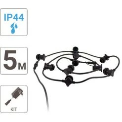 XANLITE - Guirlande Guinguette LED Noire, Compatible Ampoules E27, 5m Extensible - GRL5230VB 8 XANLITE - Guirlande Guinguette LED Noire, Compatible Ampoules E27, 5m Extensible - GRL5230VB -XANLITE Soldes 18355997 4