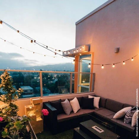 XANLITE - Guirlande Guinguette LED Noire, X10 Ampoules Vintage E27 Incluses, 5m Extensible - GRL5230VBP45F 4 XANLITE - Guirlande Guinguette LED Noire, X10 Ampoules Vintage E27 Incluses, 5m Extensible - GRL5230VBP45F – Image 4