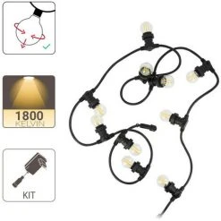 XANLITE - Guirlande Guinguette LED Noire, X10 Ampoules Vintage E27 Incluses, 5m Extensible - GRL5230VBP45F 9 XANLITE - Guirlande Guinguette LED Noire, X10 Ampoules Vintage E27 Incluses, 5m Extensible - GRL5230VBP45F -XANLITE Soldes 18355999 5