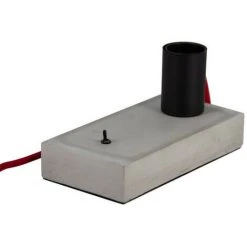 XANLITE - Lampe à Poser FOCO (style Industrielle) En Béton & Fil Rouge, Culot E27 - XDLAPFOCOCR 8 XANLITE - Lampe à Poser FOCO (style Industrielle) En Béton & Fil Rouge, Culot E27 - XDLAPFOCOCR -XANLITE Soldes 18356027 4