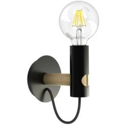 XANLITE - Applique Tenon En Bois Naturel Et Métal Noir, Culot E27 - XDATENONWB -XANLITE Soldes 18356030 3