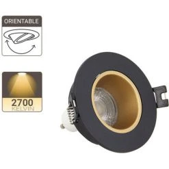 XANLITE - Spot GU10 50W 2700K Rond Orientable Noir Et Or IP20 - SP50RANO -XANLITE Soldes 31819494 4