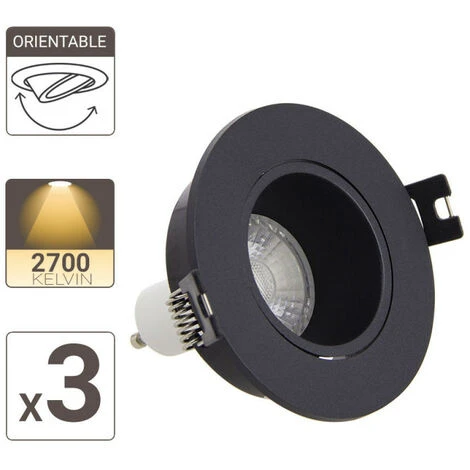 XANLITE - Lot 3 Spots GU10 50W 2700K Rond Orientable Noir IP20 - PACK3SP50RAN 4 XANLITE - Lot 3 Spots GU10 50W 2700K Rond Orientable Noir IP20 - PACK3SP50RAN – Image 4