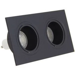 XANLITE - Spot 2 Têtes GU10 50W 2700K Carré Orientable Noir IP20 - SP502TCAN