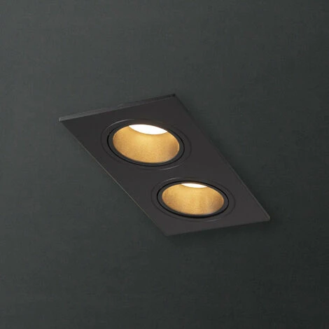 XANLITE - Spot 2 Têtes GU10 50W 2700K Carré Orientable Noir IP20 - SP502TCAN 2 XANLITE - Spot 2 Têtes GU10 50W 2700K Carré Orientable Noir IP20 - SP502TCAN – Image 2