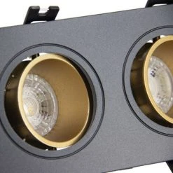 XANLITE - Spot 2 Têtes GU10 50W 2700K Carré Orientable Noir Et Or IP20 - SP502TCANO -XANLITE Soldes 31819512 3