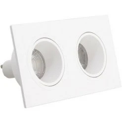 XANLITE - Spot 2 Têtes GU10 50W 2700K Carré Orientable Blanc IP20 - SP502TCAB