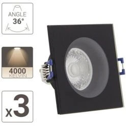 XANLITE - Lot 3 Spots GU10 50W 4000K Carré Noir IP44 - PAK3SP50CIP44NCW -XANLITE Soldes 31819514 4