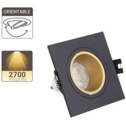 XANLITE - Spot GU10 50W 2700K Carré Orientable Noir Et Or IP20 - SP50CANO -XANLITE Soldes 31819515 5