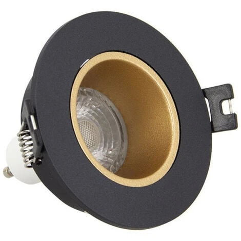 XANLITE - Lot 3 Spots GU10 50W 2700K Rond Orientable Noir Et Or IP20 - PACK3SP50RANO 1 XANLITE - Lot 3 Spots GU10 50W 2700K Rond Orientable Noir Et Or IP20 - PACK3SP50RANO