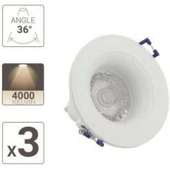 XANLITE - Lot 3 Spots GU10 50W 4000K Rond Blanc IP44 - PAK3SP50RIP44BCW -XANLITE Soldes 31819522 4
