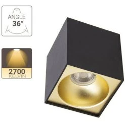XANLITE - Plafonnier GU10 50W 2700K Carré Large Noir Et Or - PL50CLNO -XANLITE Soldes 31819524 4