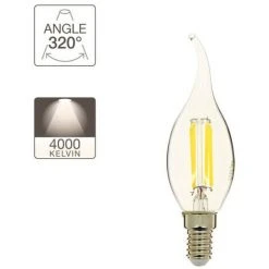 XANLITE - Ampoule à Filament LED Flamme Coup De Vent, Culot E14, 4W Cons. (40W Eq.), Lumière Blanche Neutre - RFV470FCCW -XANLITE Soldes 47378024 3