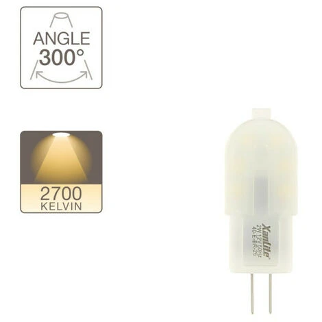 XANLITE - Ampoule LED Capsule, Culot G4, 2W Cons. (180 Lumens.), Lumière Blanc Chaud - ALG4160 2 XANLITE - Ampoule LED Capsule, Culot G4, 2W Cons. (180 Lumens.), Lumière Blanc Chaud - ALG4160 – Image 2