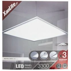 XANLITE - Plafonnier LED Carré - Cons. 42W - 3300 Lumens - Blanc Neutre - 3 Modes De Fixation - PA3000NW -XANLITE Soldes 47378096 4