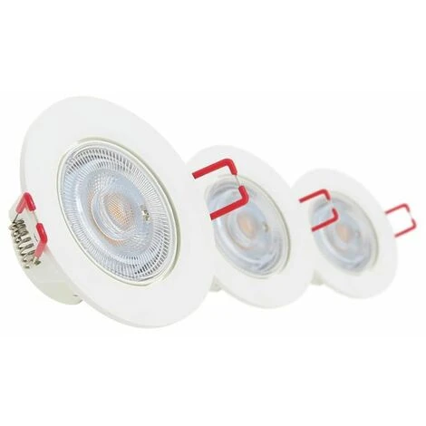 XANLITE - Lot De 3 Spots Encastrable LED Intégrés - Dimmable Et Orientable - Cons. 5W (eq. 50W) - 345 Lumens - Blanc Neutre - PACK3SEL345CWD 1 XANLITE - Lot De 3 Spots Encastrable LED Intégrés - Dimmable Et Orientable - Cons. 5W (eq. 50W) - 345 Lumens - Blanc Neutre - PACK3SEL345CWD
