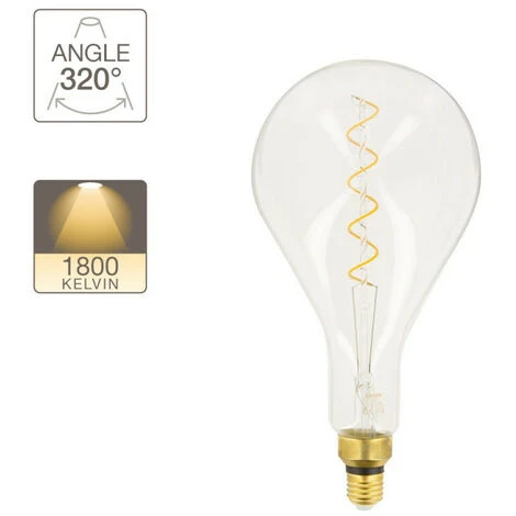 XANLITE - Ampoule LED Giant Poire / Vintage, Culot E27, 4W Cons. (30W Eq.), 323 Lumens, Lumière Blanc Chaud - RFDGE280GS 4 XANLITE - Ampoule LED Giant Poire / Vintage, Culot E27, 4W Cons. (30W Eq.), 323 Lumens, Lumière Blanc Chaud - RFDGE280GS – Image 4