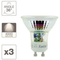 XANLITE - Lot X3 Ampoule Spot LED, Culot GU10, 5,5W Cons. (50W Eq.), Blanc Neutre (4000K) - PACK3RCXG345SCW -XANLITE Soldes 47378199 3