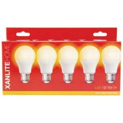 XANLITE - Lot X5 Ampoules LED Standard, Culot E27, Cons. 9W, Eq. 60W, Blanc Chaud - PACK5EE806G -XANLITE Soldes 47378202 5