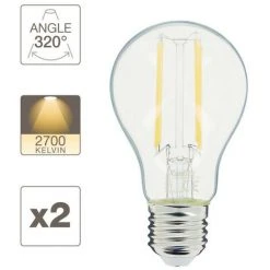XANLITE - Lot X2 Ampoules à Filament LED EDF, Standard, Culot E27, Conso 8W Eq. 75W, Blanc Chaud - PACK2RFE1055GEDF -XANLITE Soldes 47378207 3