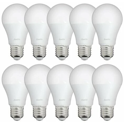 XANLITE - Lot De 10 Ampoules LED A60, Culot E27, 9W Cons. (60W Eq.), Lumière Blanc Neutre - PACK10EE806GCW 1 XANLITE - Lot De 10 Ampoules LED A60, Culot E27, 9W Cons. (60W Eq.), Lumière Blanc Neutre - PACK10EE806GCW