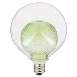 XANLITE - Ampoule Déco LED, Double Verre Vert, G125, Culot E27, 4W Cons. 2700K Blanc Chaud - RFDEB125DVGREEN