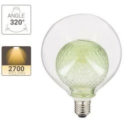 XANLITE - Ampoule Déco LED, Double Verre Vert, G125, Culot E27, 4W Cons. 2700K Blanc Chaud - RFDEB125DVGREEN -XANLITE Soldes 47378222 4