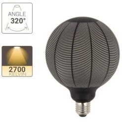 XANLITE - Ampoule Déco LED Filament, Aspect Aiguilles De Pin Noir, G125, Culot E27, 4W Cons. 2700K Blanc Chaud - RFDEB125GRAPHLI -XANLITE Soldes 47378242 4