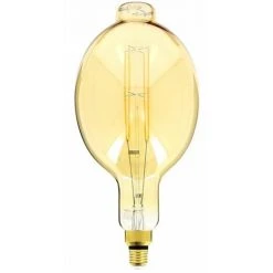XANLITE - Ampoule LED Giant (BT180) / Vintage Au Verre Ambré, Dimmable, Culot E27, 8W Cons. (60W Eq.), 800 Lumens, Lumière Blanc Chaud - RFDGE500BT18AD