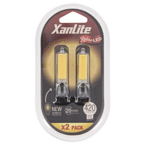 XANLITE - Pack De 2 Ampoules RetroLED, Culot G9, 3,7W Cons. (400 Lumens), Lumière Blanche Chaud - PACK2ALG9400 4 XANLITE - Pack De 2 Ampoules RetroLED, Culot G9, 3,7W Cons. (400 Lumens), Lumière Blanche Chaud - PACK2ALG9400 – Image 4