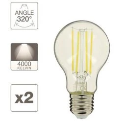 XANLITE - Lot X2 Ampoules à Filament LED EDF, Standard, Culot E27, Conso 8W Eq. 75W, Blanc Neutre - PACK2RFE1055GCWEDF -XANLITE Soldes 47378374 3