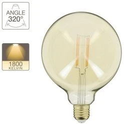XANLITE - Ampoule LED Déco Globe (G125) / Vintage Au Verre Ambré, Culot E27, 7W Cons. (50W Eq.), 638 Lumens, Lumière Blanc Chaud - RFDE800B125A -XANLITE Soldes 47378382 5