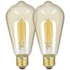 XANLITE - Pack De 2 Ampoules à Filament LED Vintage ST64, Ambrées, Culot E27, 806 Lumens, Blanc Chaud - PACK2RFDE800STA
