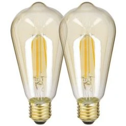 XANLITE - Pack De 2 Ampoules à Filament LED Vintage ST64, Ambrées, Culot E27, 806 Lumens, Blanc Chaud - PACK2RFDE800STA