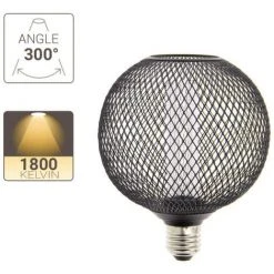 XANLITE - Ampoule Déco Cage Boule Noir, Culot E27, Hologramme, Blanc Chaud - RFDHE150BCAN -XANLITE Soldes 47378402 5