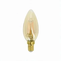 XANLITE - Ampoule LED Flamme / Vintage Au Verre Ambré, Culot E14, 3,8W Cons. (30W Eq.), 350 Lumens, Lumière Blanc Chaud - RFDV400FA