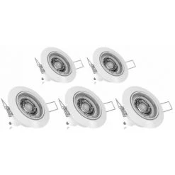 XANLITE - Lot De 5 Spots Encastrés Metal Blanc - Orientable* - Ampoule LED GU10 Incluses - Cons. 5W (eq. 50W) - 345 Lumens - Blanc Chaud - PACK5SP50AB -XANLITE Soldes 47378478 4